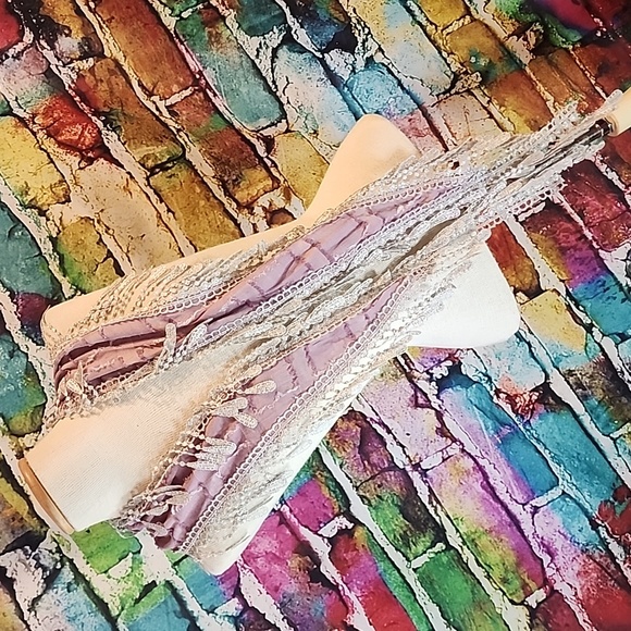 🔥Purple Embroidery Lace Hip Scarf Sash Hair Wrap Lavender - Picture 2 of 10